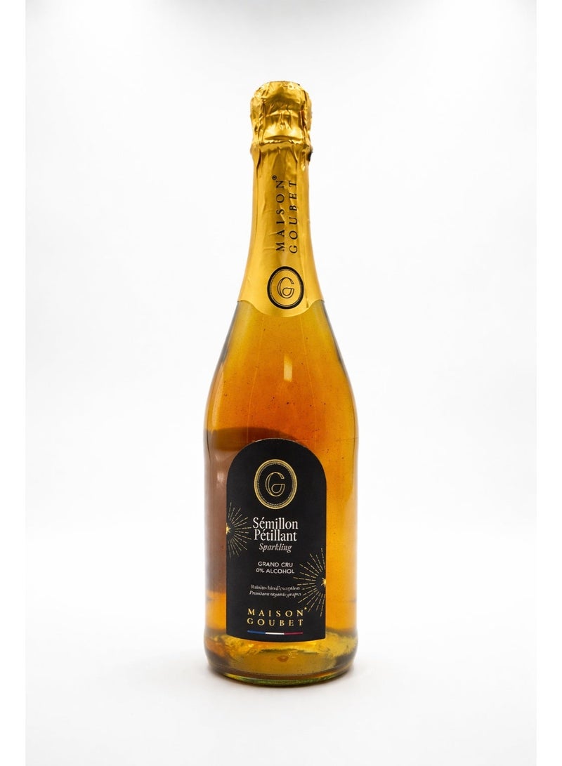 Maison Goubet Semillon Petillant Sparkling Drink 0% Alcohol Non Alcoholic Organic Grapes 750ml - Image 1